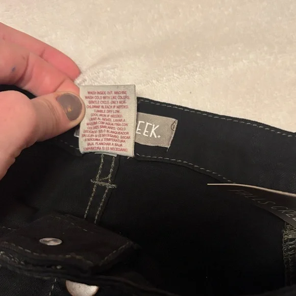 Falls Creek Black denim Skirt with Button Accents - Picture 3 of 6